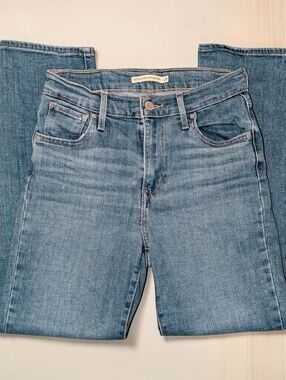 Levi's High Rise Stretch Straight Crop Jeans